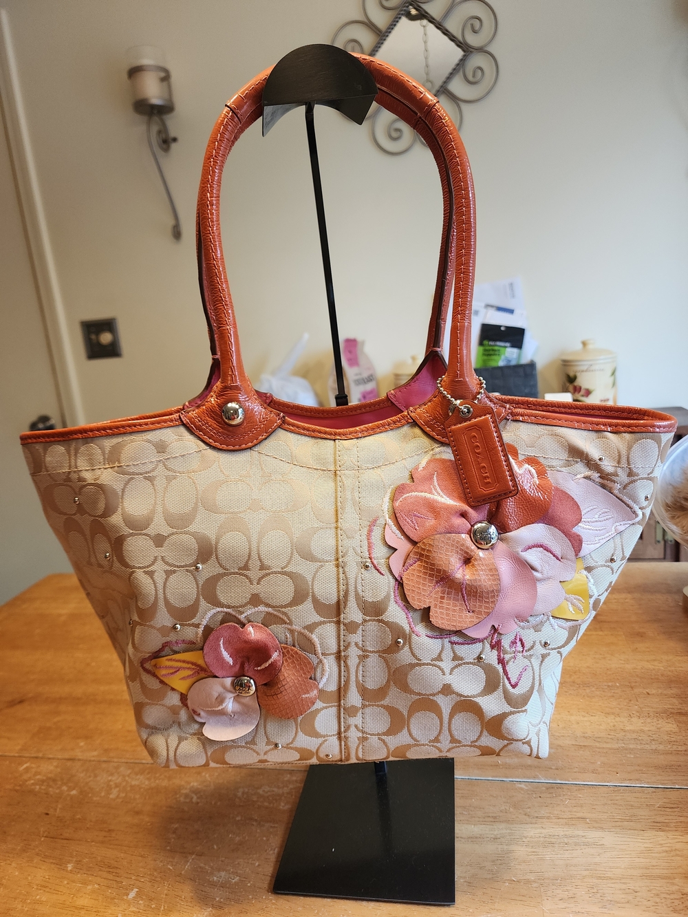 Coach Bleecker Signature Floral Appliqué Tote